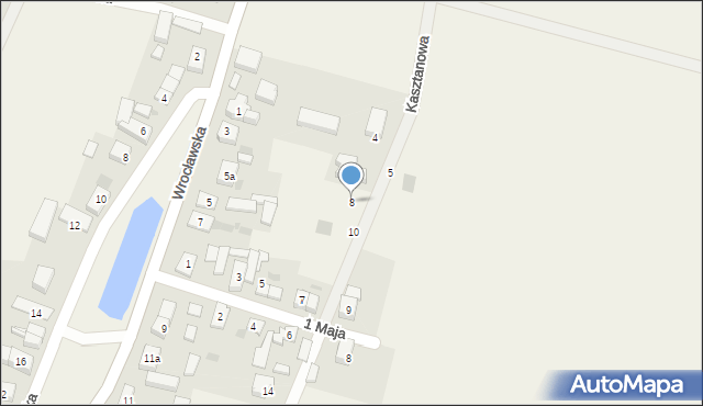Jaksonów, Kasztanowa, 8, mapa Jaksonów