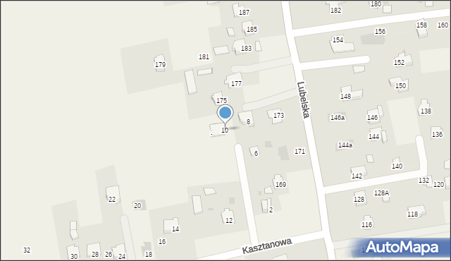 Jakubowice Konińskie, Kasztanowa, 10, mapa Jakubowice Konińskie