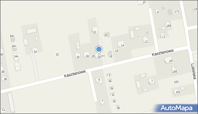 Jakubowice Konińskie, Kasztanowa, 24, mapa Jakubowice Konińskie
