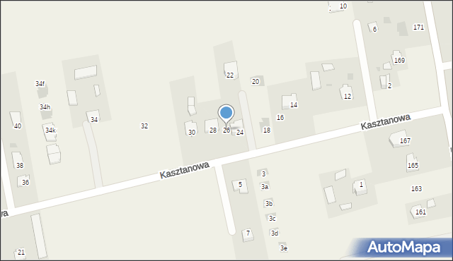 Jakubowice Konińskie, Kasztanowa, 26, mapa Jakubowice Konińskie