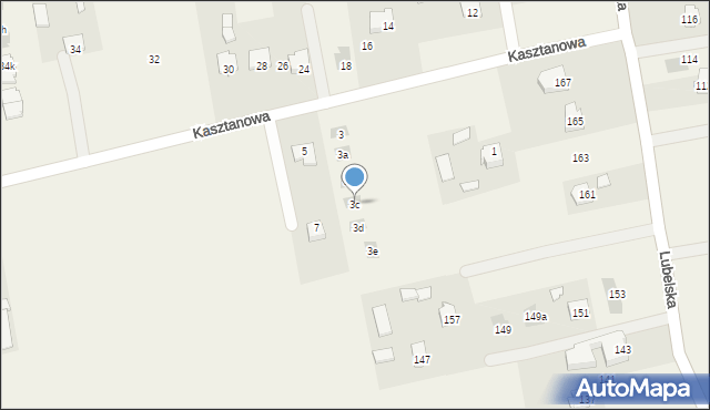 Jakubowice Konińskie, Kasztanowa, 3c, mapa Jakubowice Konińskie