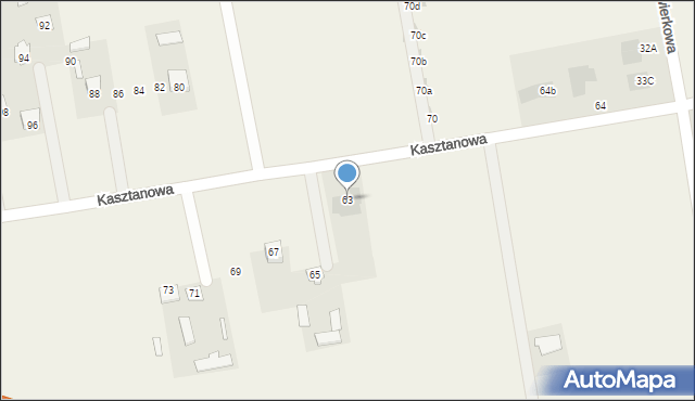 Jakubowice Konińskie, Kasztanowa, 63, mapa Jakubowice Konińskie