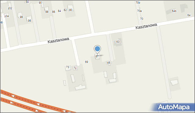 Jakubowice Konińskie, Kasztanowa, 67, mapa Jakubowice Konińskie