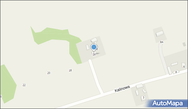 Jakubowice Konińskie-Kolonia, Kalinowa, 14, mapa Jakubowice Konińskie-Kolonia