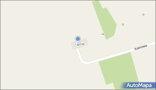 Jakubowice Konińskie-Kolonia, Kalinowa, 28, mapa Jakubowice Konińskie-Kolonia