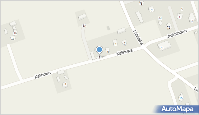 Jakubowice Konińskie-Kolonia, Kalinowa, 8, mapa Jakubowice Konińskie-Kolonia