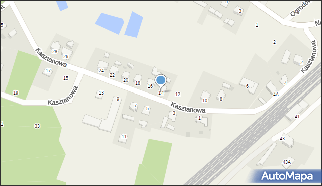 Jamielnik, Kasztanowa, 14, mapa Jamielnik