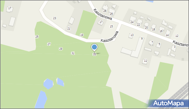 Jamielnik, Kasztanowa, 33, mapa Jamielnik