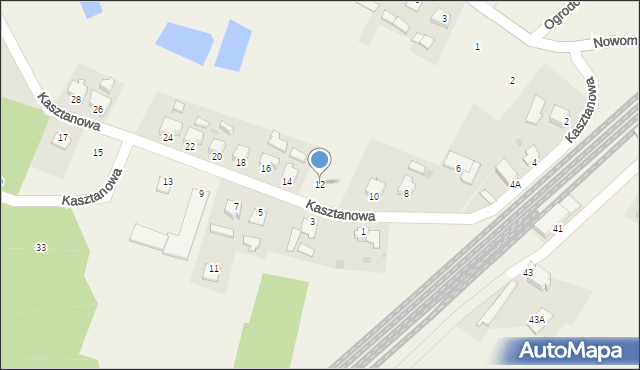 Jamielnik, Kasztanowa, 12, mapa Jamielnik