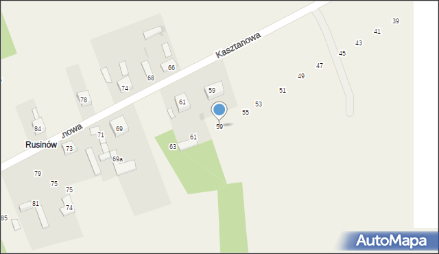 Jamno, Kasztanowa, 59, mapa Jamno