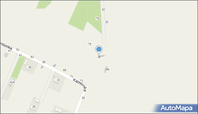 Jasień, Kamionka, 28, mapa Jasień