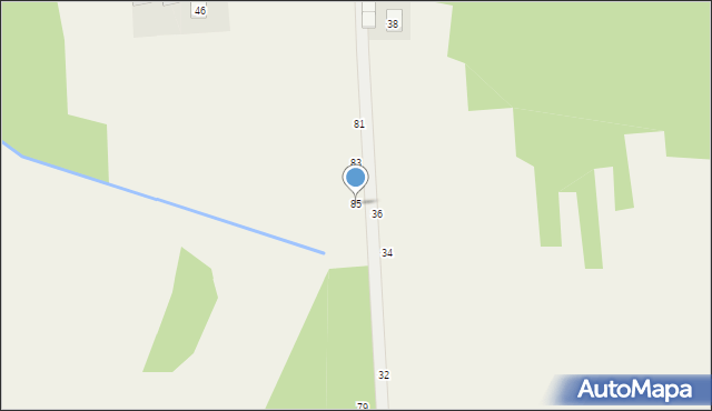 Jasień, Kamionka, 85, mapa Jasień