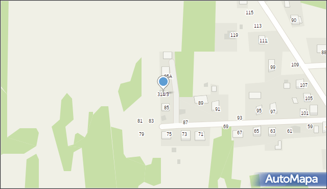 Jasień, Kasprowicza Jana, 85b, mapa Jasień