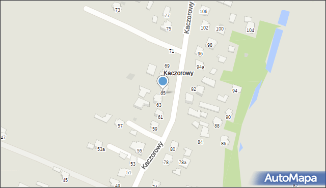 Jasło, Kaczorowy, 65, mapa Jasła