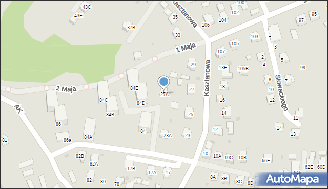 Jastrzębie-Zdrój, Kasztanowa, 27A, mapa Jastrzębie-Zdrój