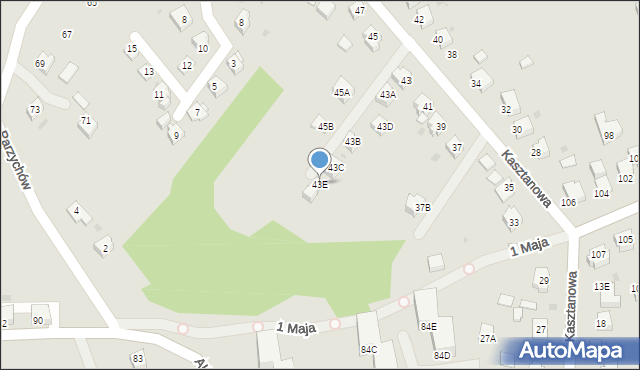Jastrzębie-Zdrój, Kasztanowa, 43E, mapa Jastrzębie-Zdrój