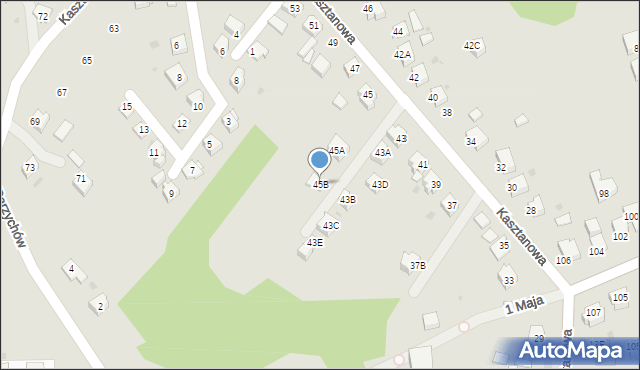 Jastrzębie-Zdrój, Kasztanowa, 45B, mapa Jastrzębie-Zdrój