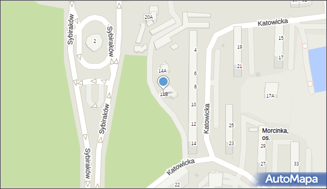 Jastrzębie-Zdrój, Katowicka, 14B, mapa Jastrzębie-Zdrój