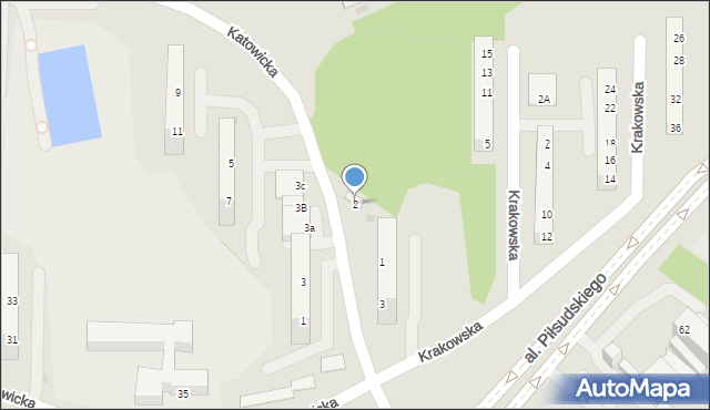 Jastrzębie-Zdrój, Katowicka, 2, mapa Jastrzębie-Zdrój