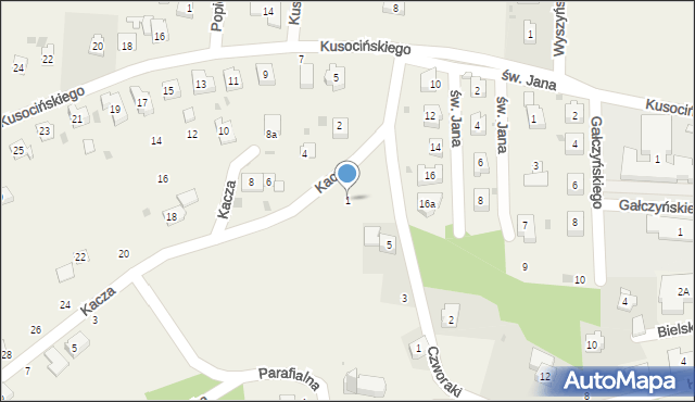 Jawiszowice, Kacza, 1, mapa Jawiszowice