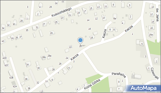 Jawiszowice, Kacza, 20, mapa Jawiszowice