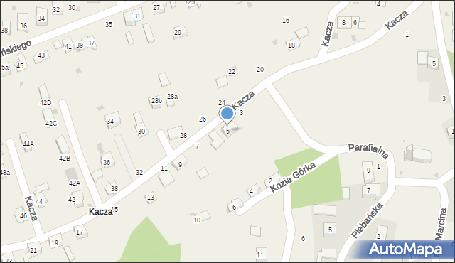 Jawiszowice, Kacza, 5, mapa Jawiszowice