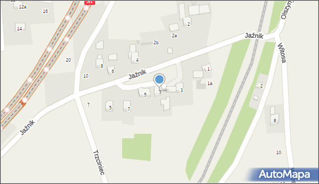 Jawiszowice, Kamieniec, 3, mapa Jawiszowice