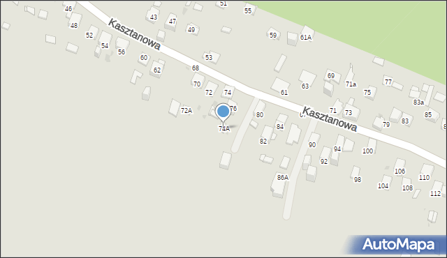 Jaworzno, Kasztanowa, 74A, mapa Jaworzno