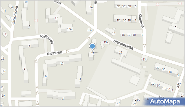 Jaworzno, Kalinowa, 12, mapa Jaworzno