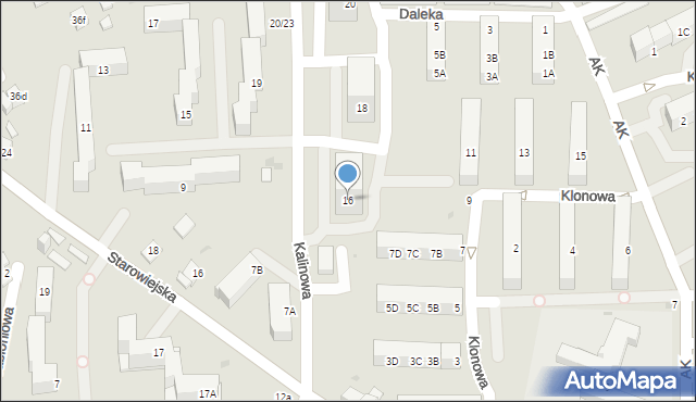 Jaworzno, Kalinowa, 16, mapa Jaworzno