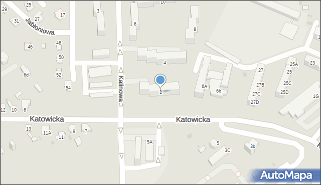 Jaworzno, Kalinowa, 2, mapa Jaworzno