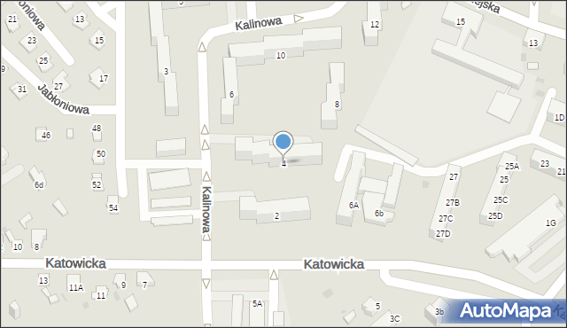 Jaworzno, Kalinowa, 4, mapa Jaworzno