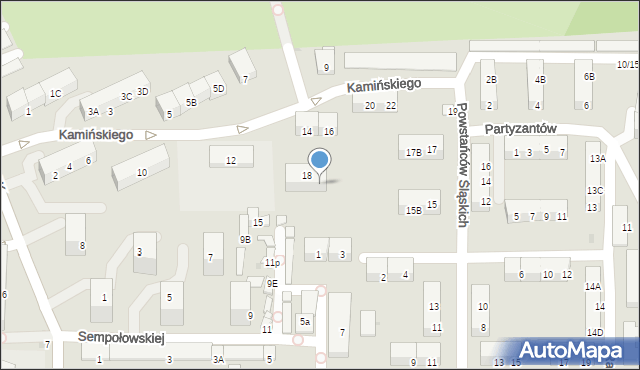 Jaworzno, Kamińskiego Feliksa, gen., 18B, mapa Jaworzno