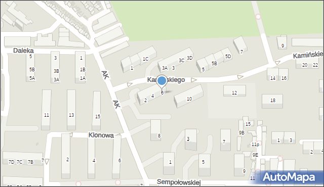 Jaworzno, Kamińskiego Feliksa, gen., 6, mapa Jaworzno