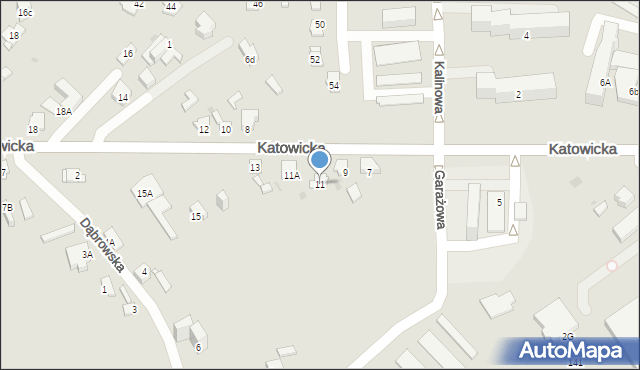 Jaworzno, Katowicka, 11, mapa Jaworzno