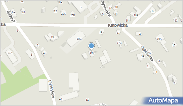 Jaworzno, Katowicka, 19B, mapa Jaworzno