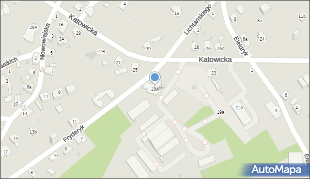 Jaworzno, Katowicka, 23A, mapa Jaworzno