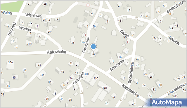 Jaworzno, Katowicka, 34, mapa Jaworzno