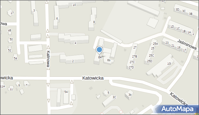 Jaworzno, Katowicka, 6A, mapa Jaworzno