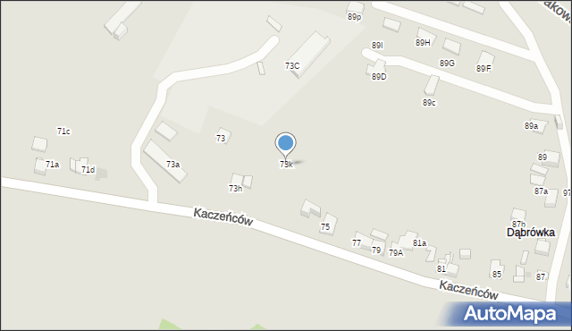 Jaworzno, Kaczeńców, 73k, mapa Jaworzno