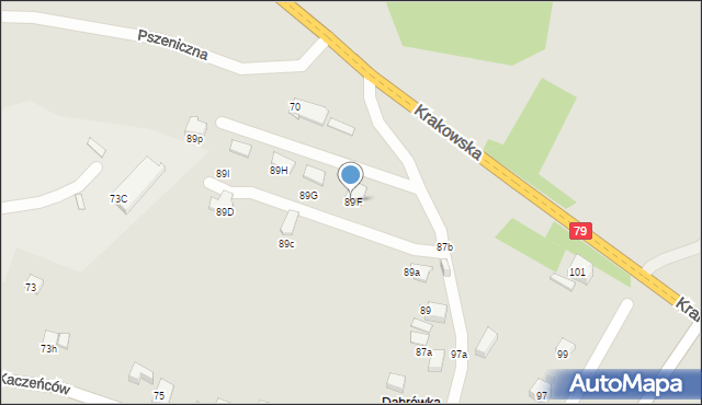 Jaworzno, Kaczeńców, 89F, mapa Jaworzno