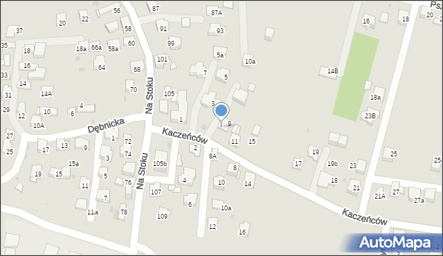 Jaworzno, Kaczeńców, 9a, mapa Jaworzno