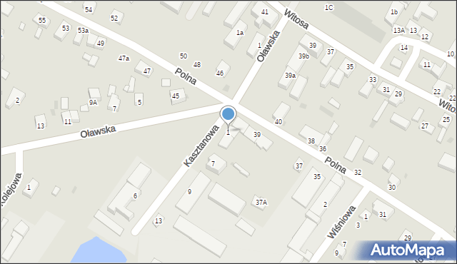 Jelcz-Laskowice, Kasztanowa, 1, mapa Jelcz-Laskowice