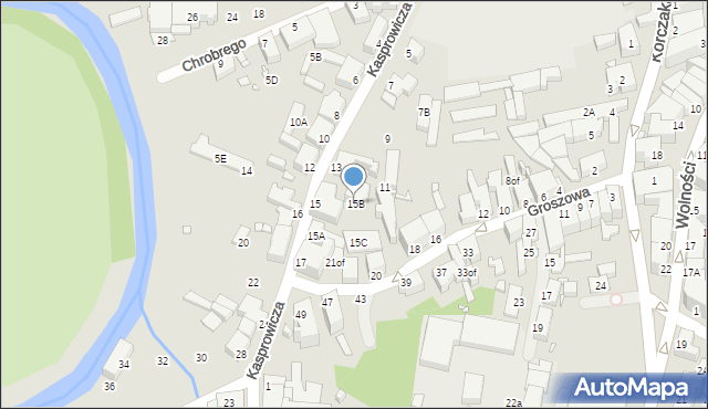 Jelenia Góra, Kasprowicza Jana, 15B, mapa Jelenia Góra