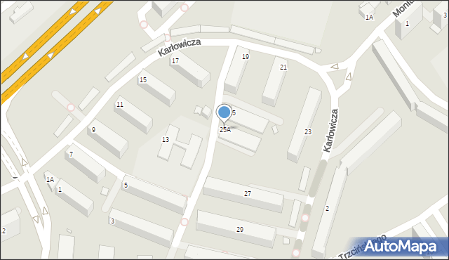 Jelenia Góra, Karłowicza Mieczysława, 25A, mapa Jelenia Góra