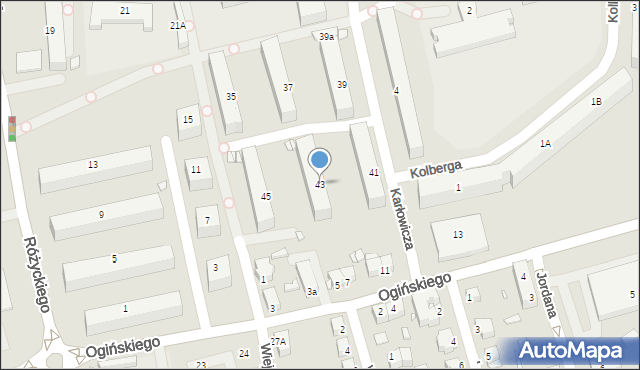 Jelenia Góra, Karłowicza Mieczysława, 43, mapa Jelenia Góra