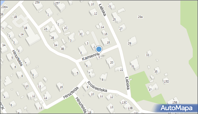 Jelenia Góra, Kamienna, 1, mapa Jelenia Góra