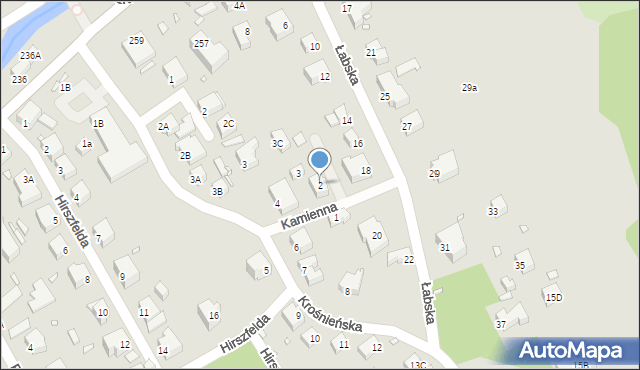 Jelenia Góra, Kamienna, 2, mapa Jelenia Góra