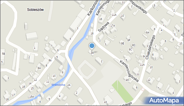 Jelenia Góra, Kamiennogórska, 2A, mapa Jelenia Góra