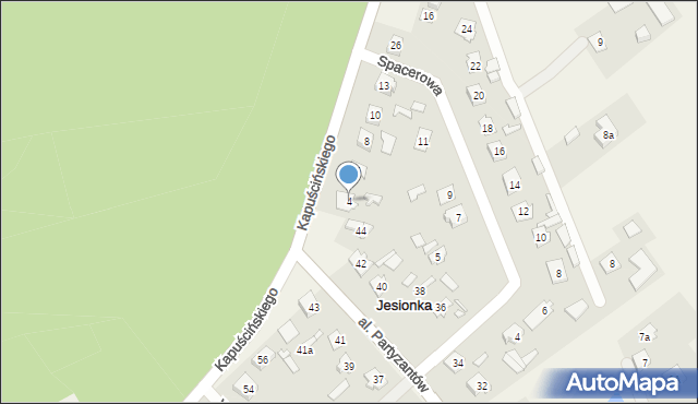 Jesionka, Kapuścińskiego Józefa, 4, mapa Jesionka